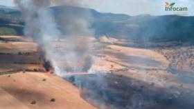 Incendio forestal en Puebla de Don Rodrigo (Ciudad Real). Foto: Plan Infocam.