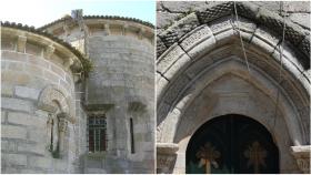 Detalles de las iglesias de Bembrive y de Coruxo, en Vigo.