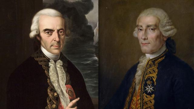 Retratos de los marinos Antonio de Ulloa y Jorge Juan.