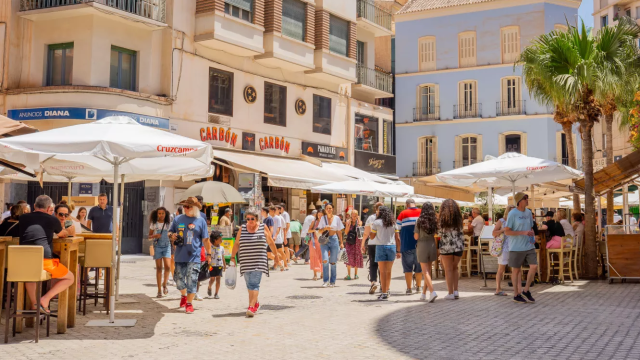 Vistas de la Plaza del Carbón, en el Centro de Málaga.