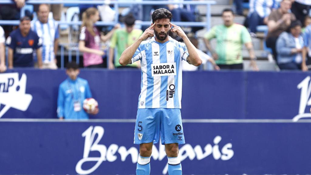 Juande, durante un partido con el Málaga CF en la temporada 2023/2024