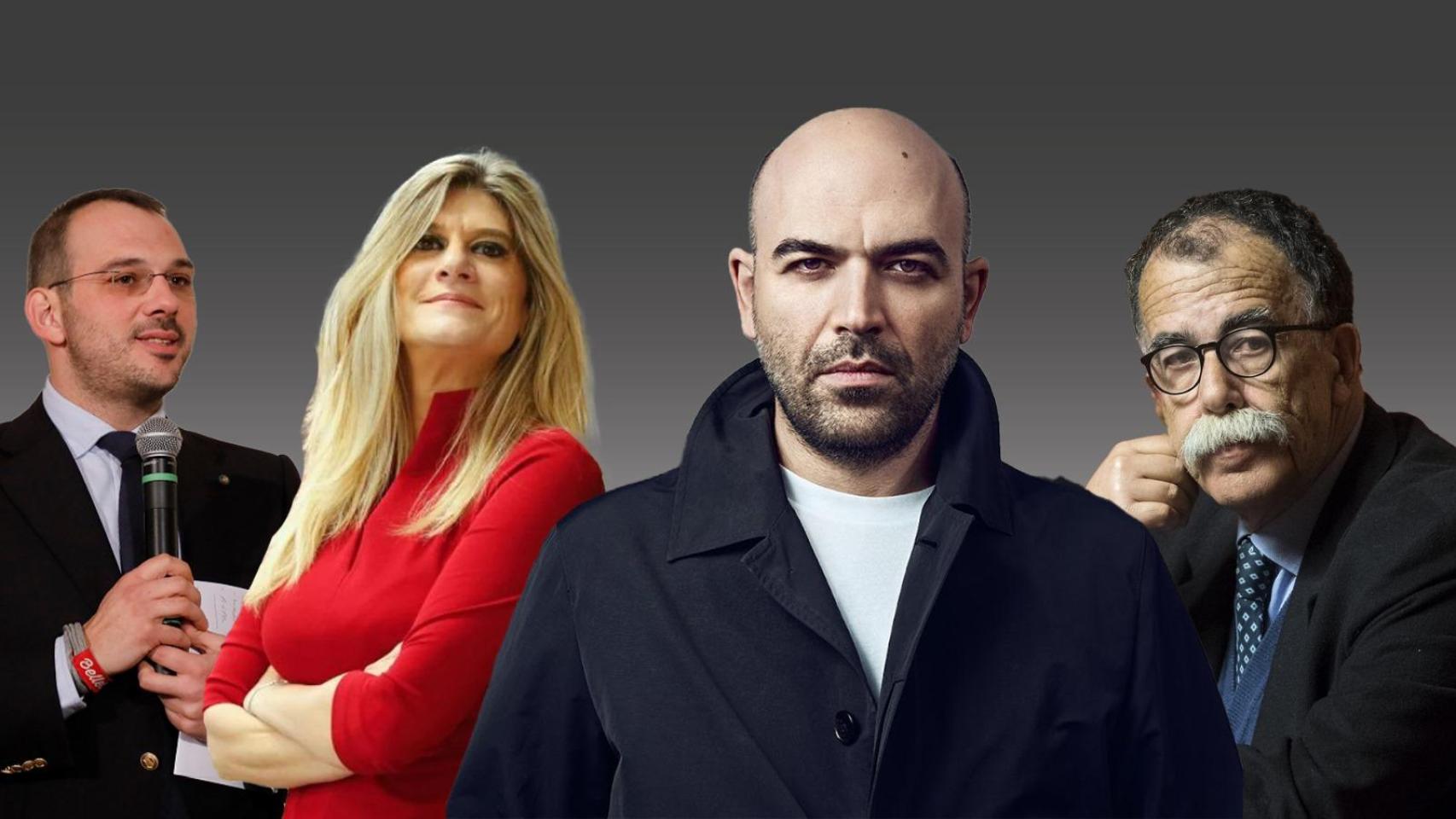 Paolo Borrometi, Federica Angeli, Roberto Saviano y Sandro Ruotolo: 4 de los 22 periodistas italianos que viven bajo escolta por las amenazas de la mafia. Foto: Lorenzo Rimini