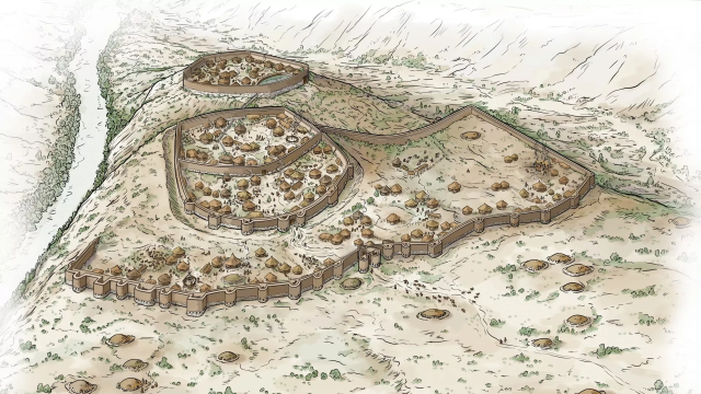 Ilustración idealizada del asentamiento de Los Millares.