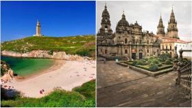 Vistas de A Coruña y Santiago de Compostela