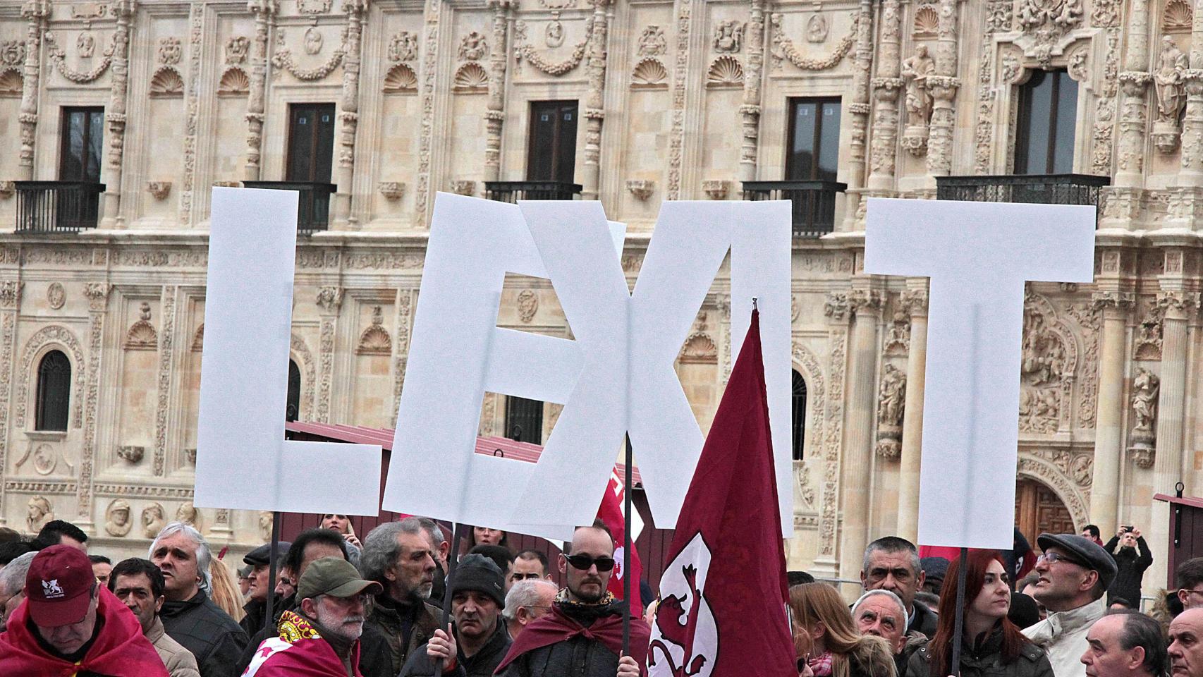 Manifestacion en Leon a favor del Lexit en 2020
