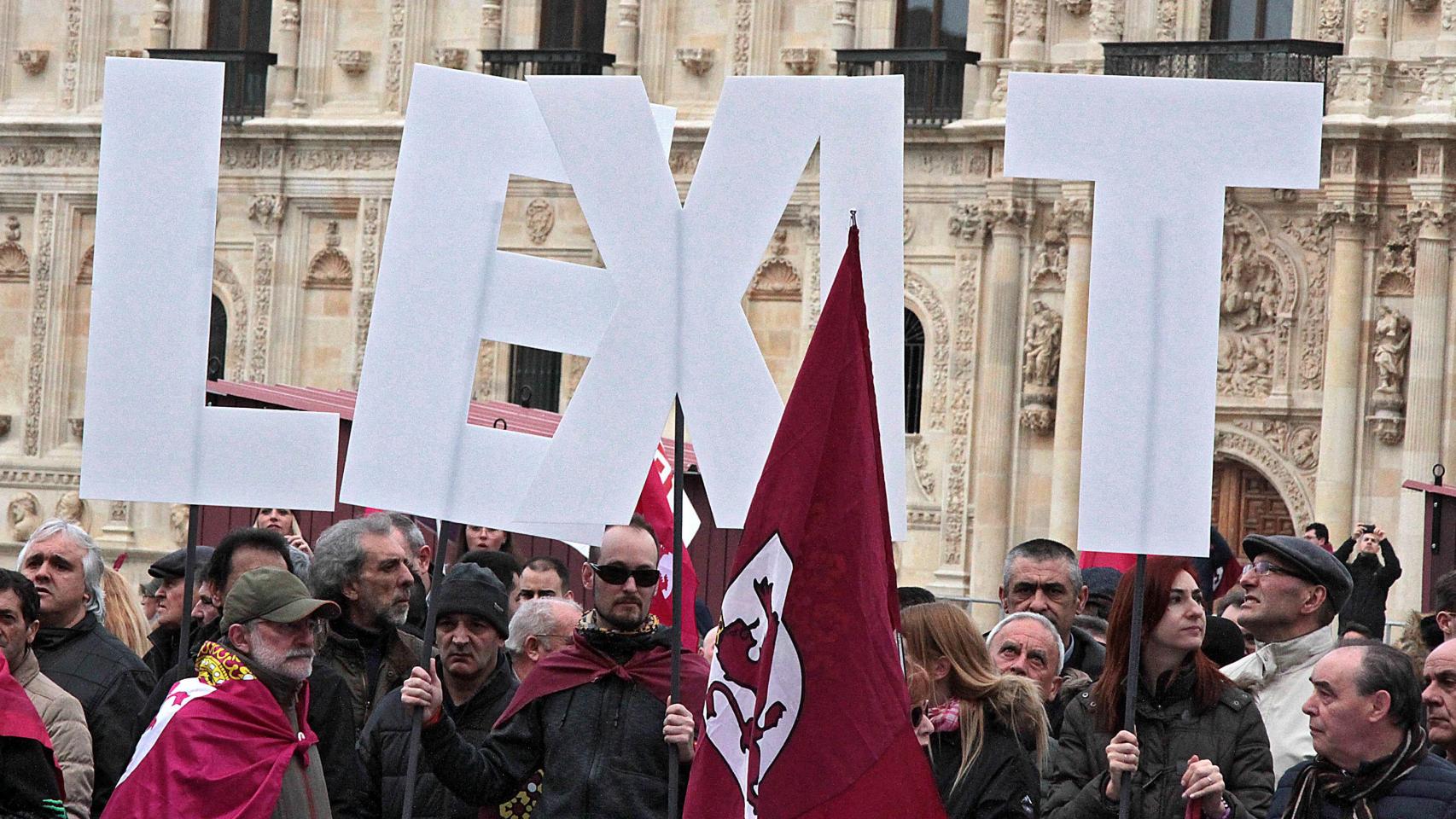 Imagen de una manifestación leonesista en la ciudad de León