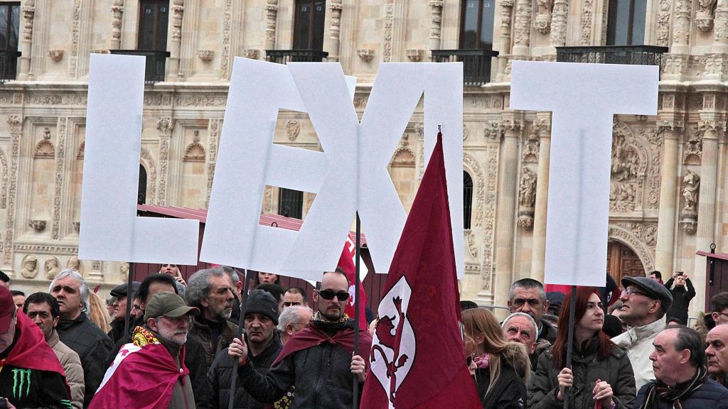 Manifestacion en Leon a favor de la autonomía leonesa