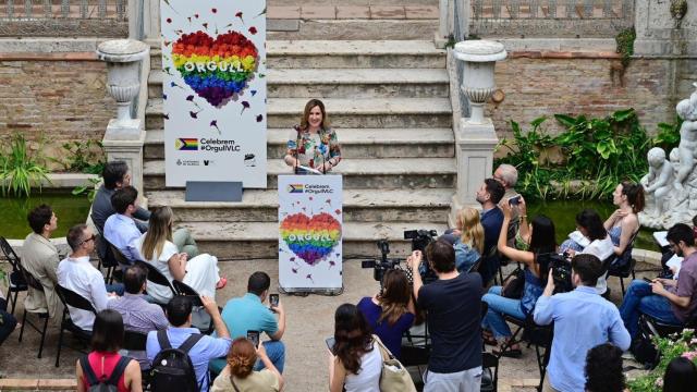 María José Catalá, durante la presentación de los actos oficiales por el Orgullo este mes de junio. EE