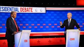 Trump y Joe Biden durante el debate de la CNN.