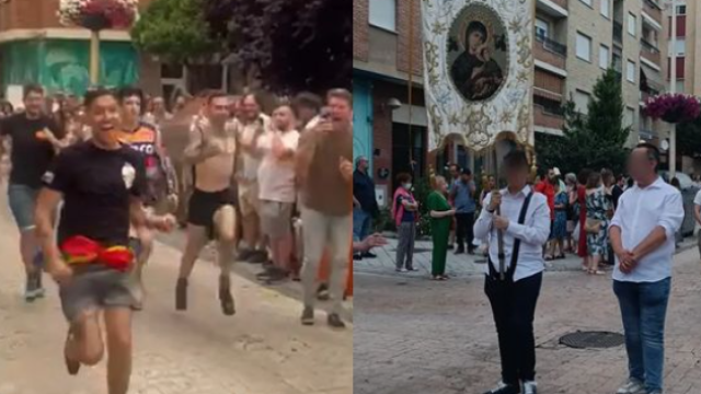 La carrera de tacones del Orgullo de Salamanca y la procesión que la impidió el paso