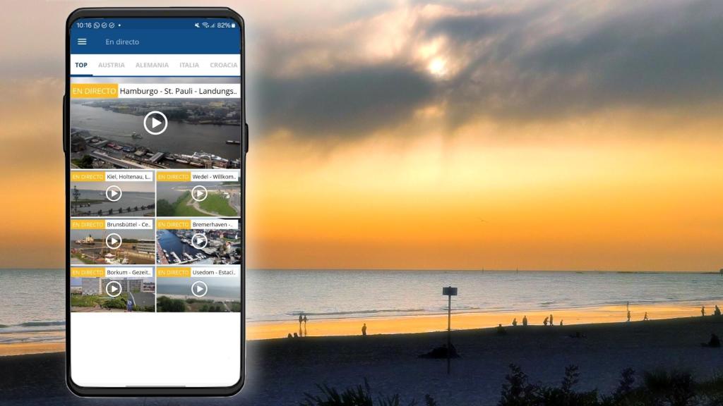 Imagen de una playa con captura de Tiempo.es