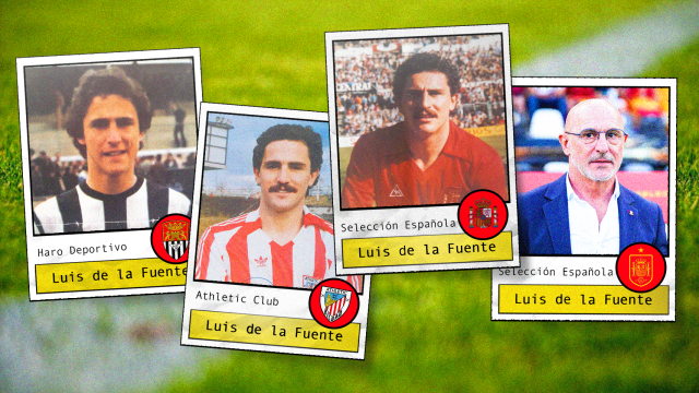 Luis de la Fuente, en sus diversas etapas como jugador y seleccionador en distintos equipos de España.