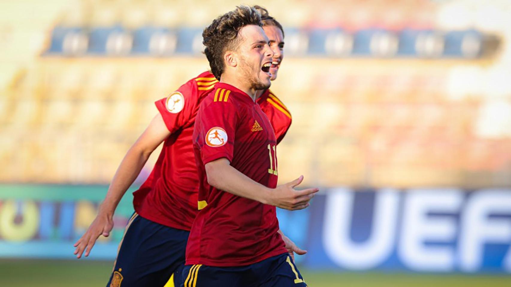 David Mella en un partido con la selección española