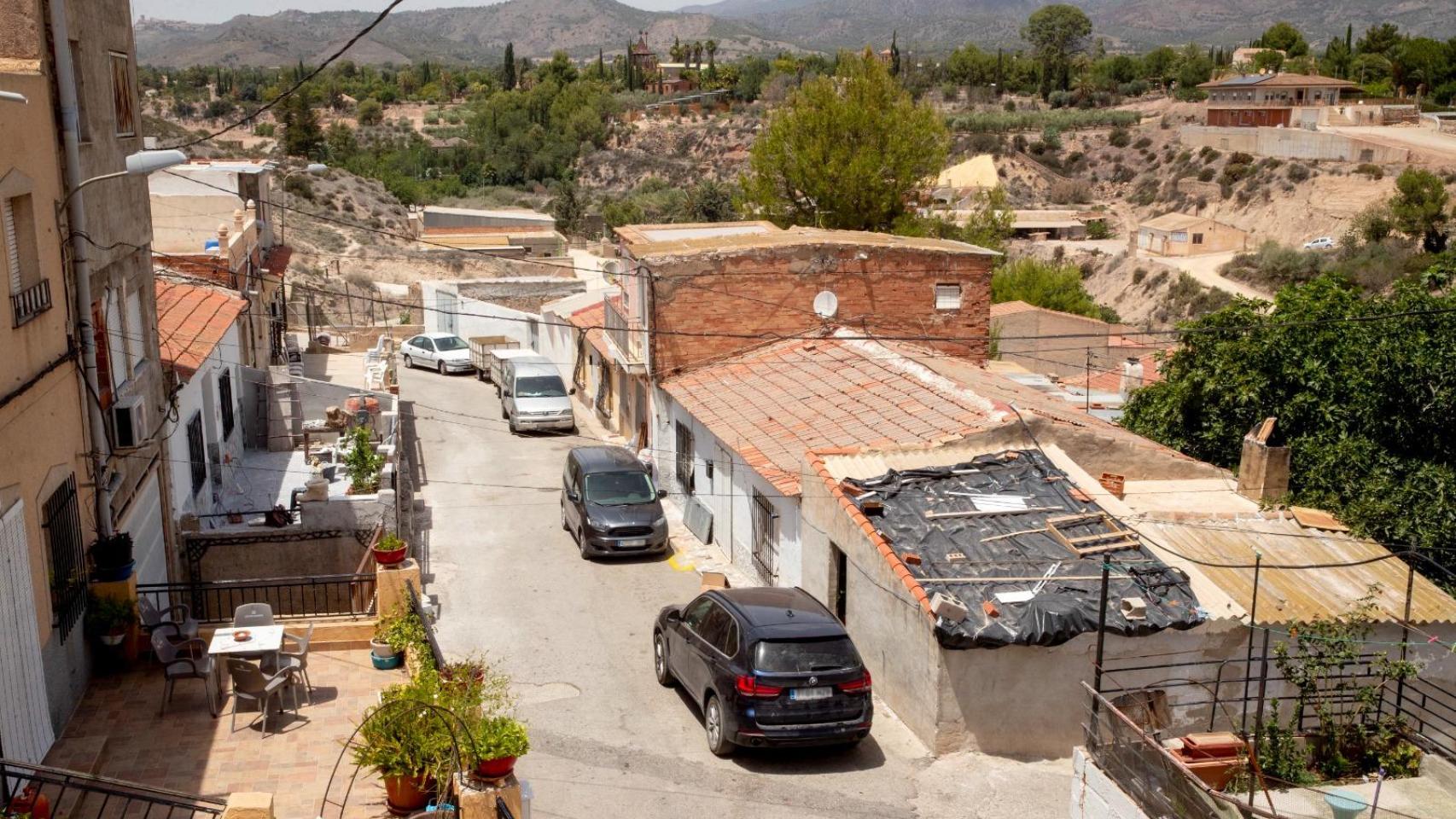 Una vista aérea de la Bajada de San José de Totana donde se ubica la casa del parricidio.