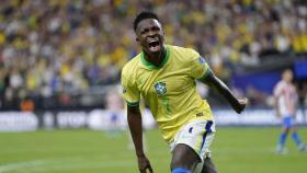Vinicius celebra un gol en la Copa América con Brasil