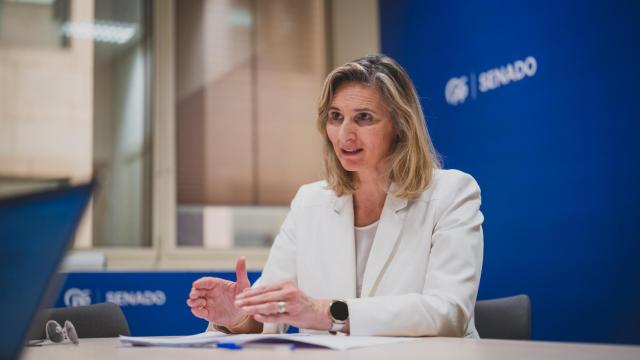 La senadora y vicesecretaria de Desarrollo Sostenible del Partido Popular, Paloma Martín, durante la entrevista.