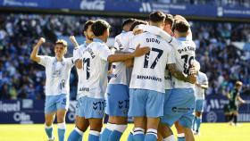 Los jugadores del Málaga CF celebran un gol en la temporada 2023-2024
