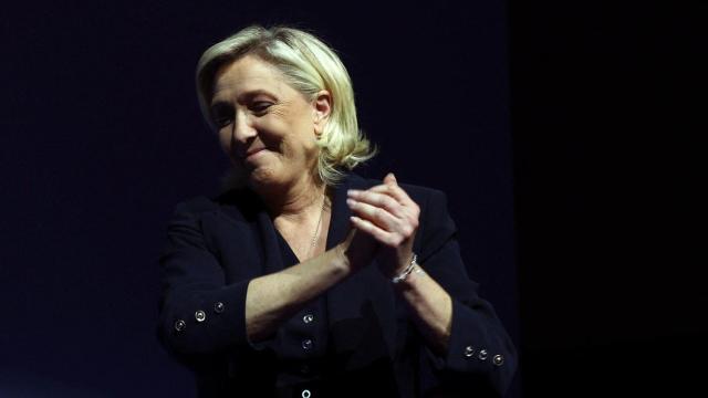 Marine Le Pen tras los resultados de este domingo.