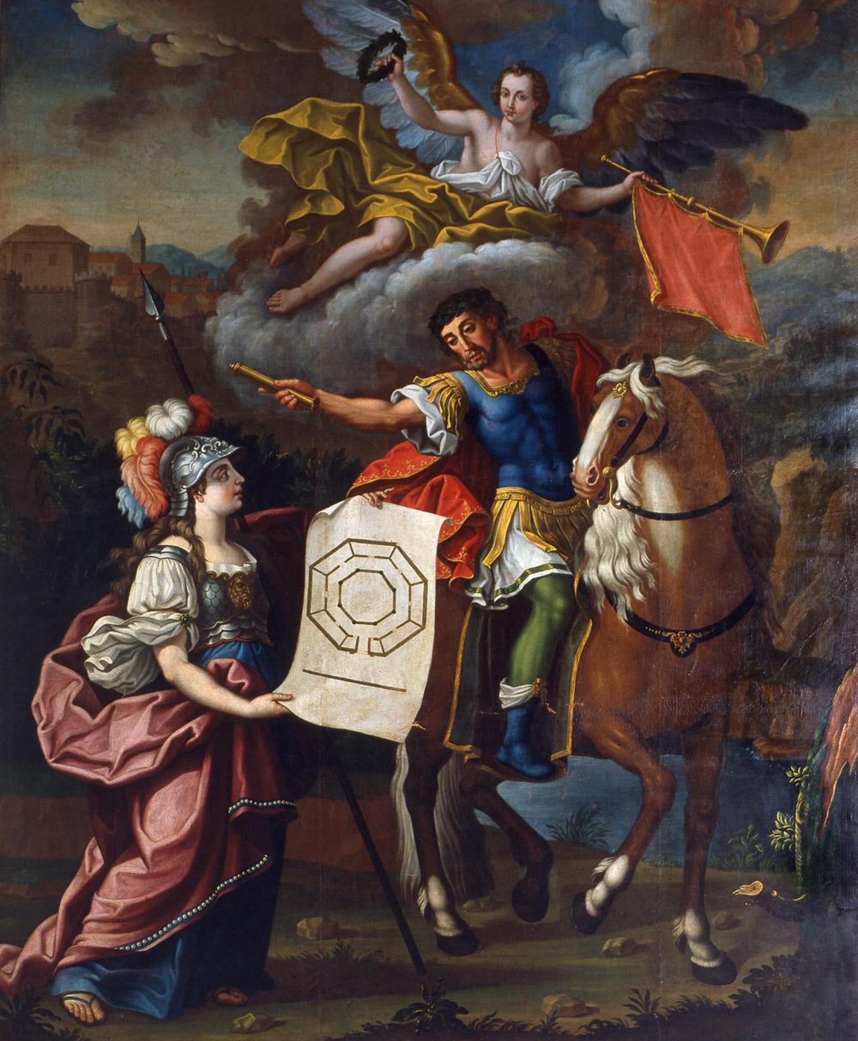 Minerva y Sertorio según el pincel de Juan Andrés Merklein en 1768.