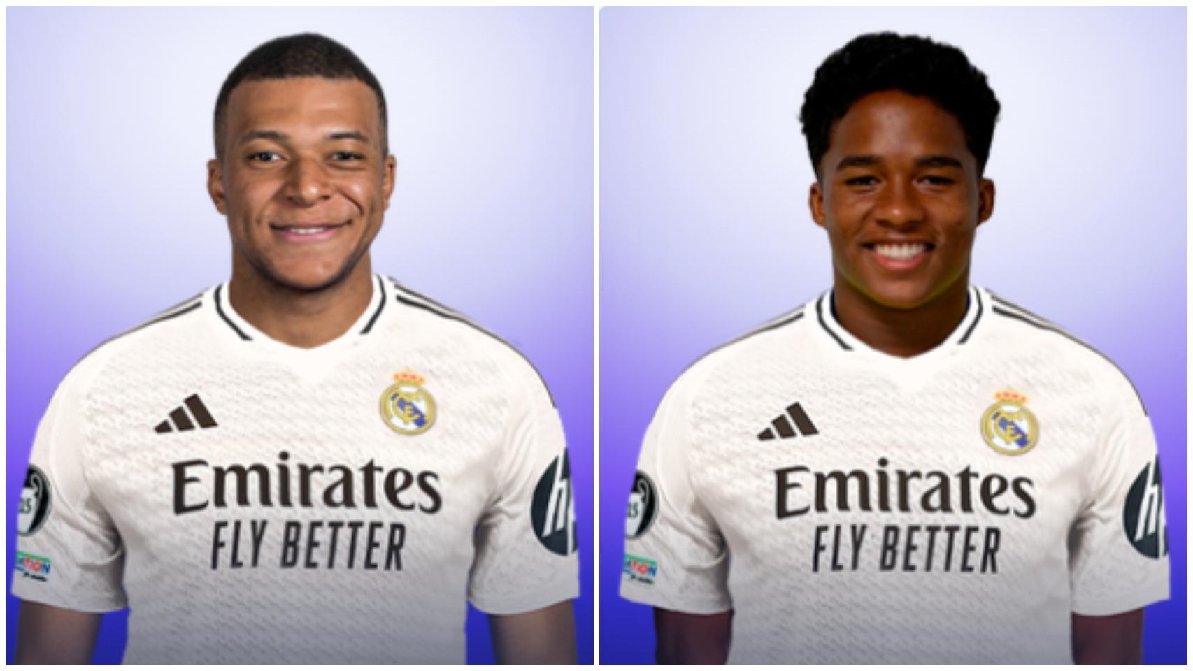 Mbappé y Endrick, en la web del Real Madrid