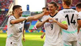 Sabitzer celebra un gol con Austria en la Eurocopa