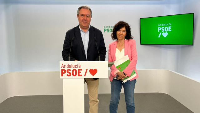 El secretario general del PSOE andaluz, Juan Espadas, en rueda de prensa.