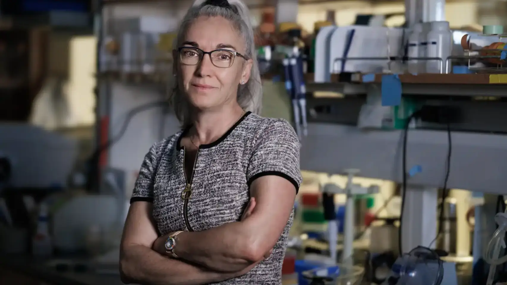 Eva Nogales, en su laboratorio de Berkeley.