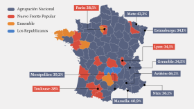Resultados de las legislativas en los departamentos franceses con mayor población inmigrante.