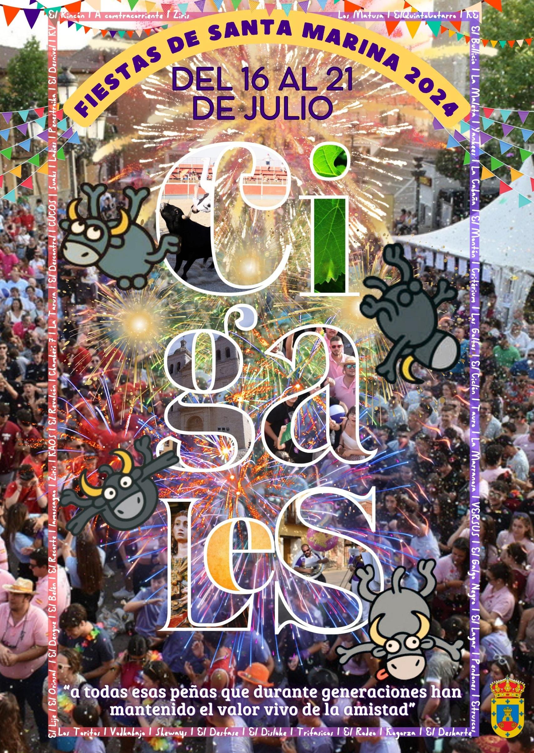 Cartel Fiestas Santa Marina 2024  en Cigales