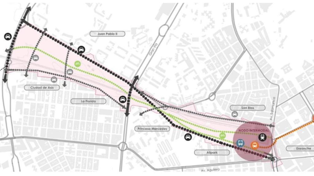 Una de las alternativas para la llegada de autobuses a la Estación Intermodal de Alicante.