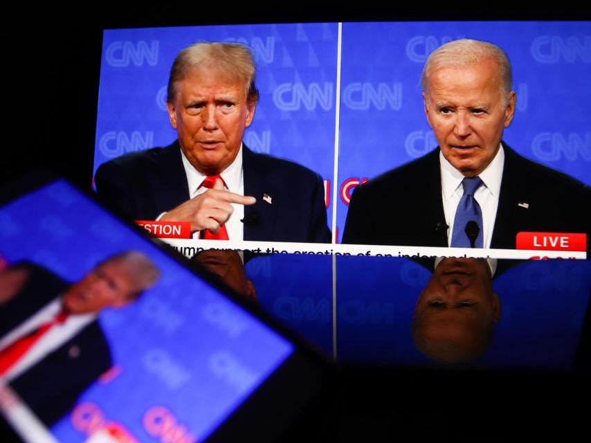 El expresidente de Estados Unidos y candidato republicano Donald Trump y el presidente y candidato demócrata Joe Biden durante el debate televisivo del pasado viernes 28 de junio. Foto: Artem Priakhin / Zuma Press / ContactoPhoto