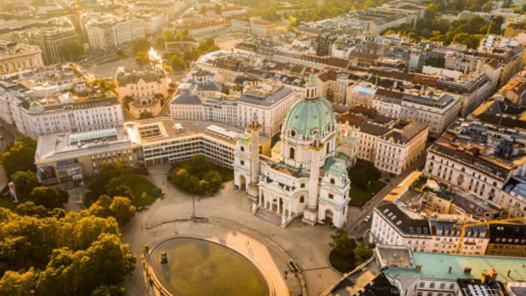 Vista área de la ciudad de Viena, en Austria.