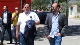 Oriol Junqueras y Josep Barberà, juntos en un acto de ERC en Pedreguer. ERPV