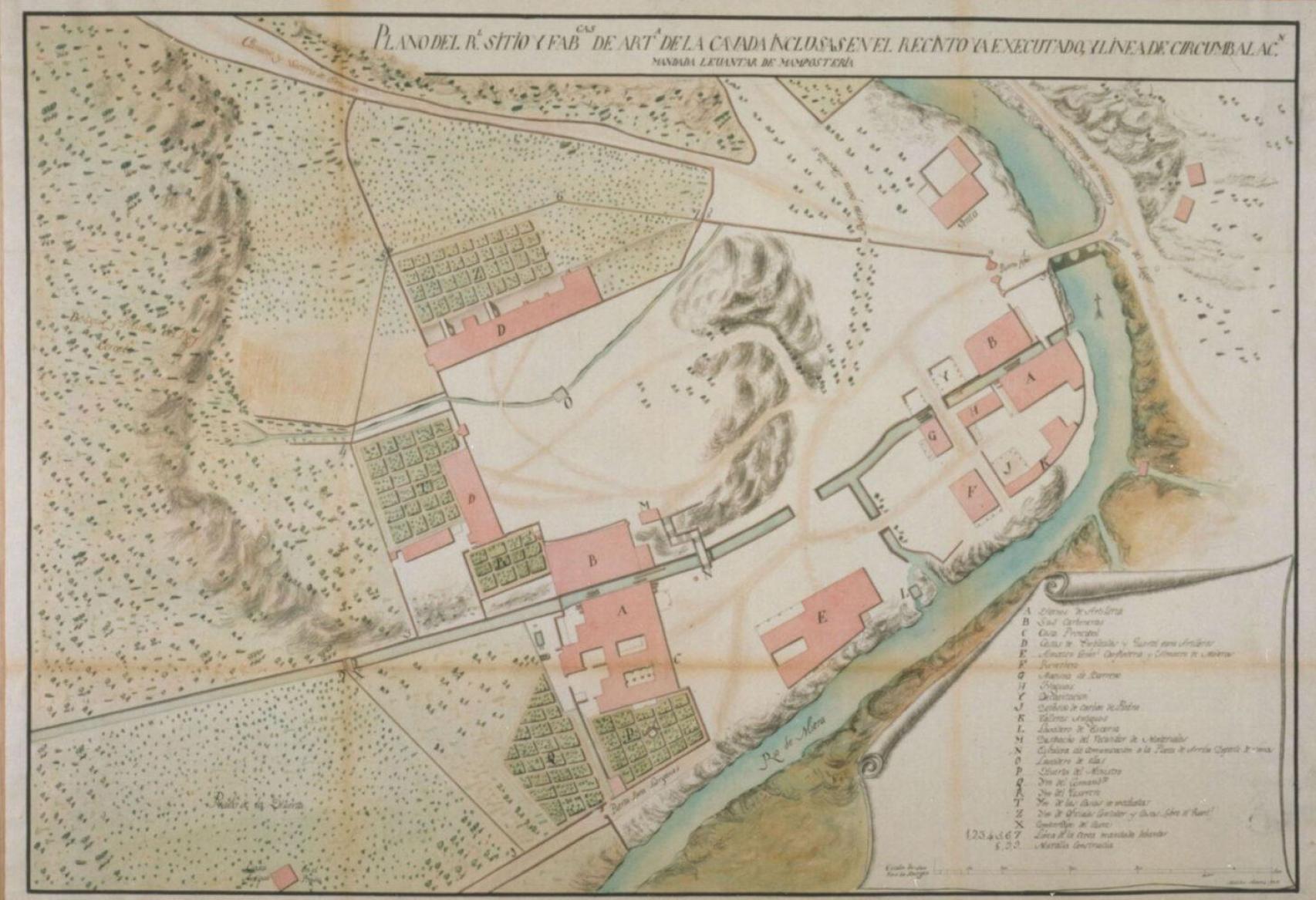 Plano de la fábrica de La Cavada en el siglo XVIII.