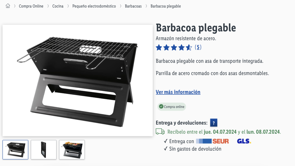 Barbacoa plegable.