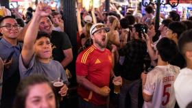 Miles de personas viendo un partido de España del Mundial de 2010.