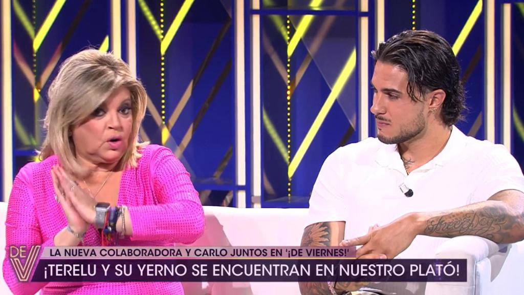 Terelu Campos y Carlo Costanzia la semana pasada en 'De Viernes'.