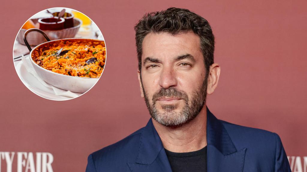 Arturo Valls y una foto de una paella.