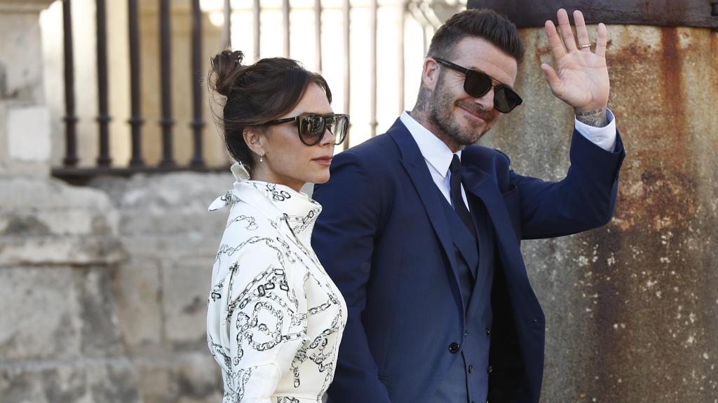 Victoria y David Beckham en la boda de Pilar Rubio y Sergio Ramos.