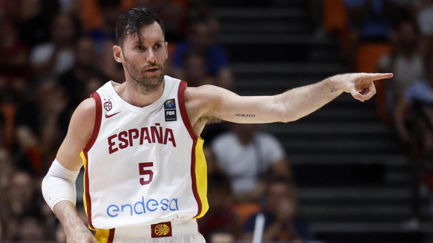 Rudy Fernández durante el partido ante Angola.