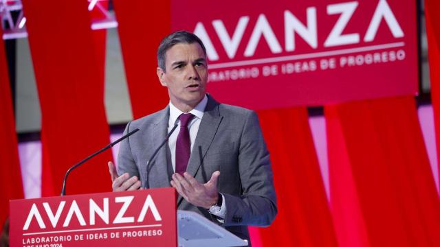 El presidente del Gobierno, Pedro Sánchez, este miércoles en la presentación de la Fundación Avanza.