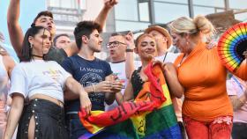 Los concursantes de OT 2023 durante el pregón del Orgullo de Madrid 2024 en la Plaza de Pedro Zerolo en Madrid.