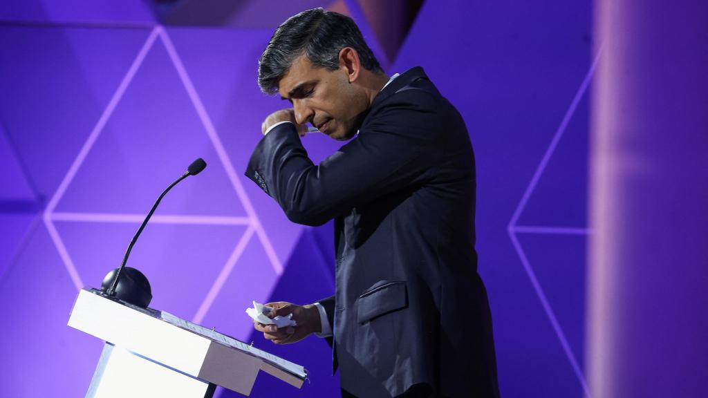 El primer ministro británico, Rishi Sunak, en el debate de la BBC, el pasado 26 de junio.