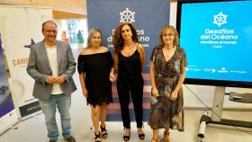 Daniel Rey, Mónica Valderrama, Cristina Sobrino y Paloma Morán en la presentación de la segunda temporada de 'Desafíos do Océano' de la UVigo.