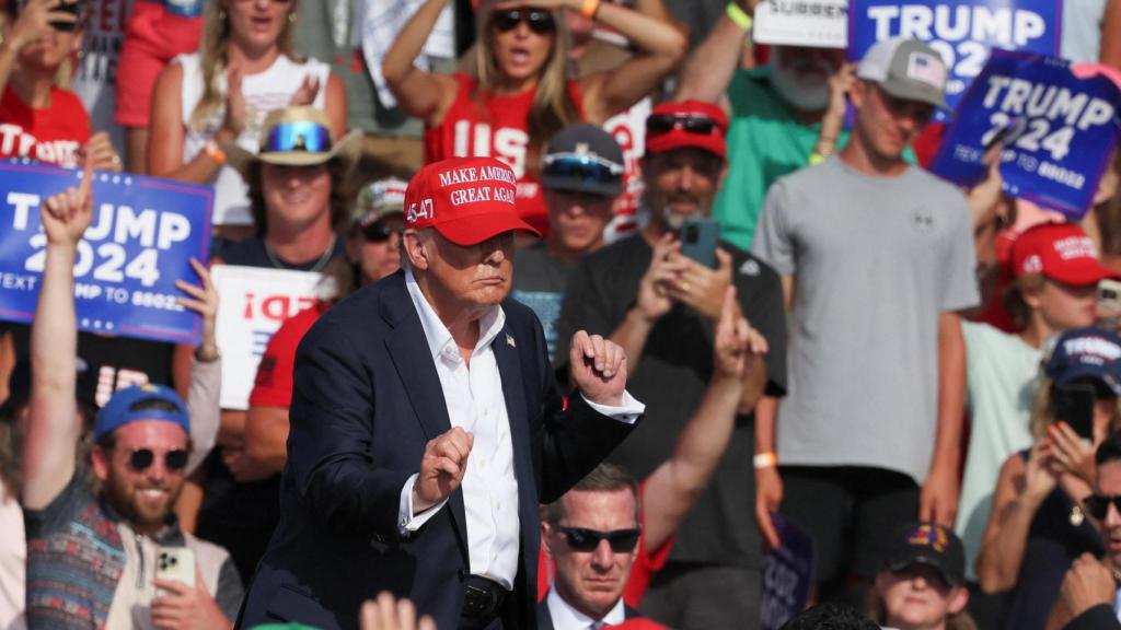 Donald Trump en un acto de campaña en Chesapeake, Virginia.