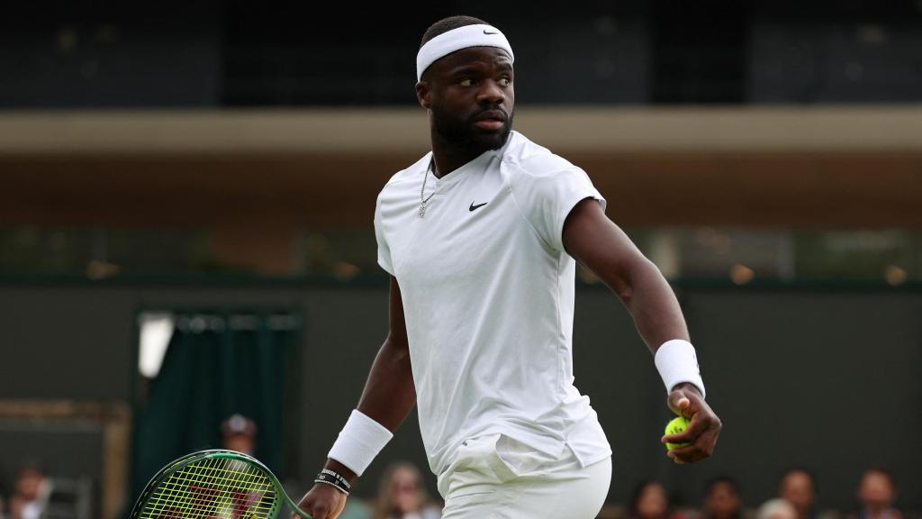 Frances Tiafoe, durante un partido de Wimbledon.