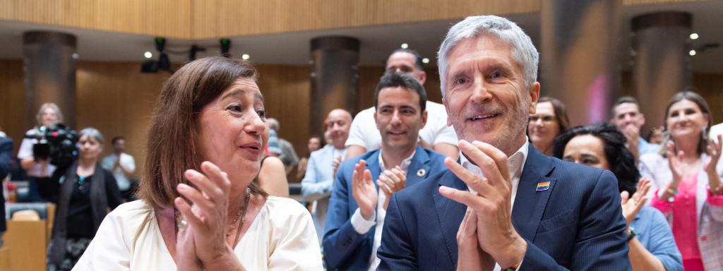 La presidenta del Congreso de los Diputados, Francina Armengol y el ministro del Interior, Fernando Grande-Marlaska.