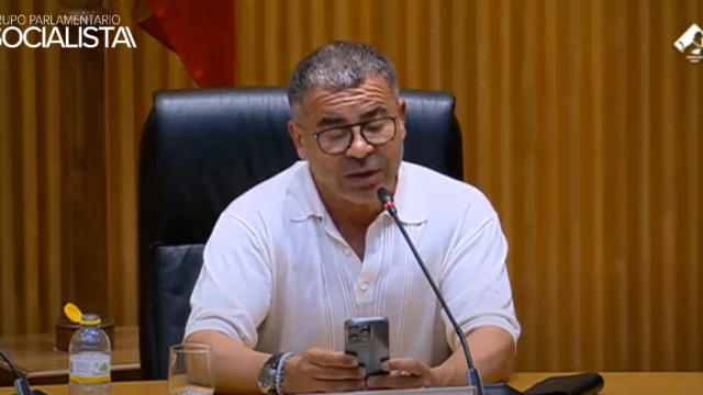 Jorge Javier Vázquez, presentador de Telecinco, este jueves en el Congreso de los Diputados.