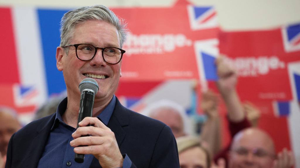 El líder laborista, Keir Starmer, en el último mitin previo a las elecciones.