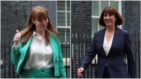 Rachel Reeves (izquierda) y Angela Rayner (derecha), hoy en el 10 de Downing Street.